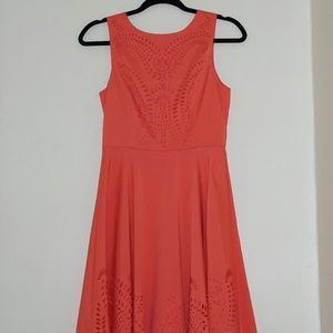 Salmon Laser Cut Dress